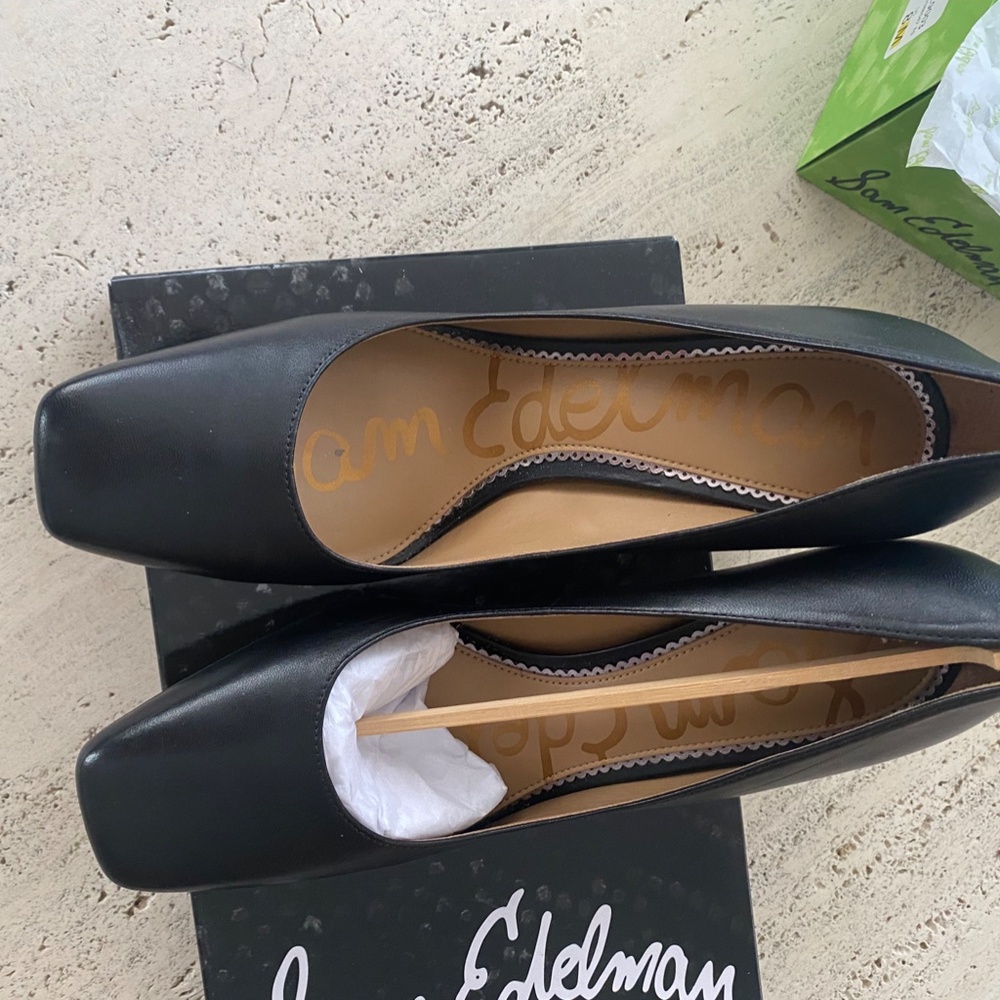 Sam Edelman Beth Black Leather 3.75" Heels 8M Only worn once - Picture 6 of 7